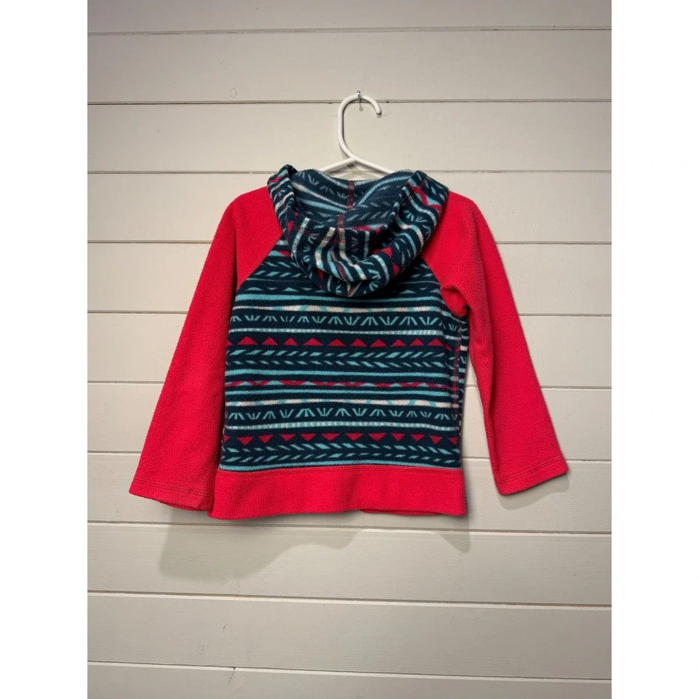 The North Face Toddler Girls‎ Fleece Hoodie Zip Up Jacket 3T Tribal Print Pink